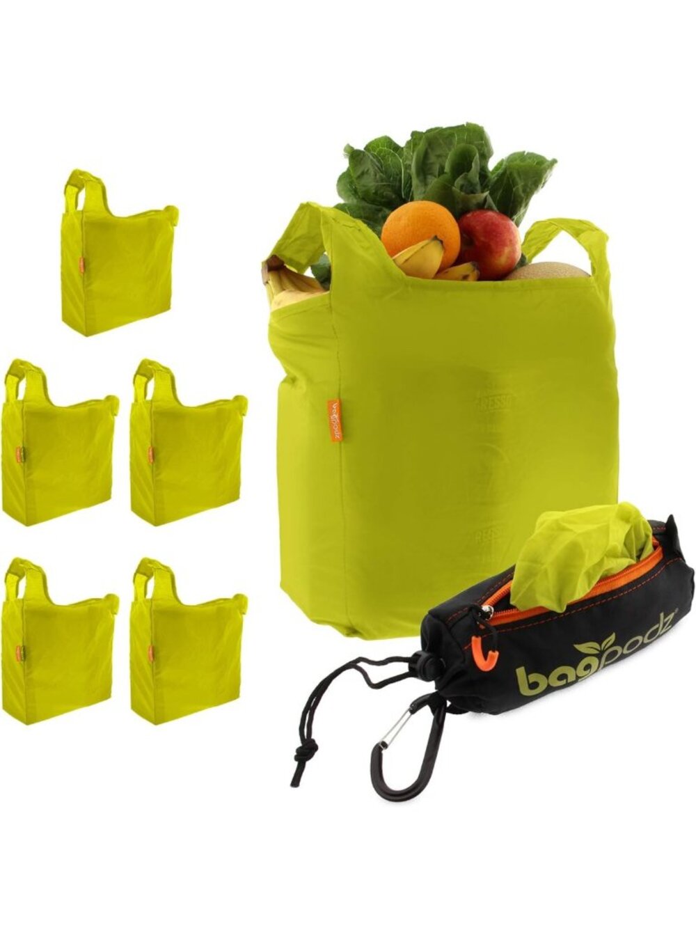 Eco-Friendly Reusable Grocery Bags, Foldable Shopping Tote Set, 5 Pack